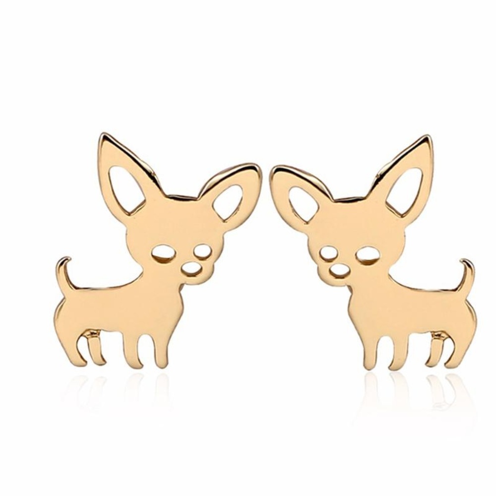 Gold Dog Stud Earrings, NEW & Chic Puppy